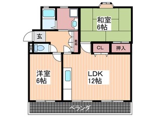 セントラル庚午第一マンションの物件間取画像